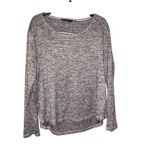 Athleta Gray Space-Dye Long Sleeve Open Back‎ Workout Top Size XL